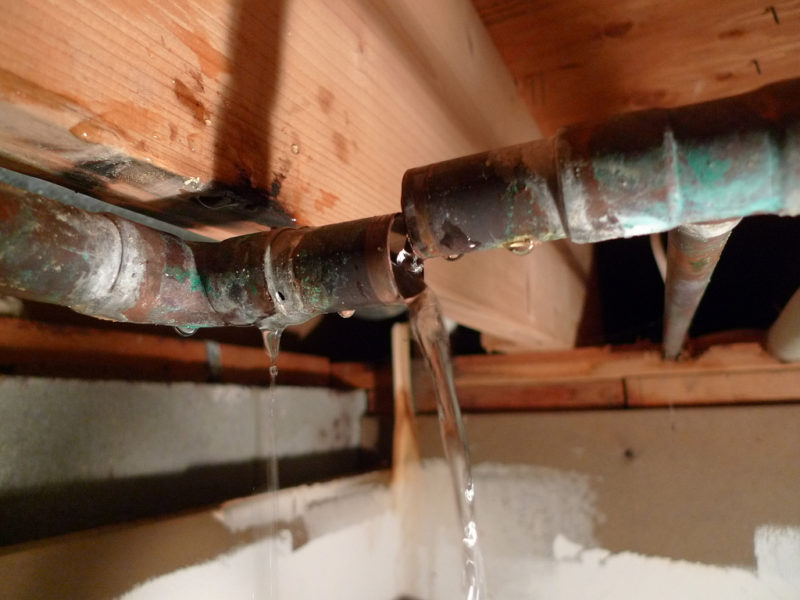 leaking pipe in home