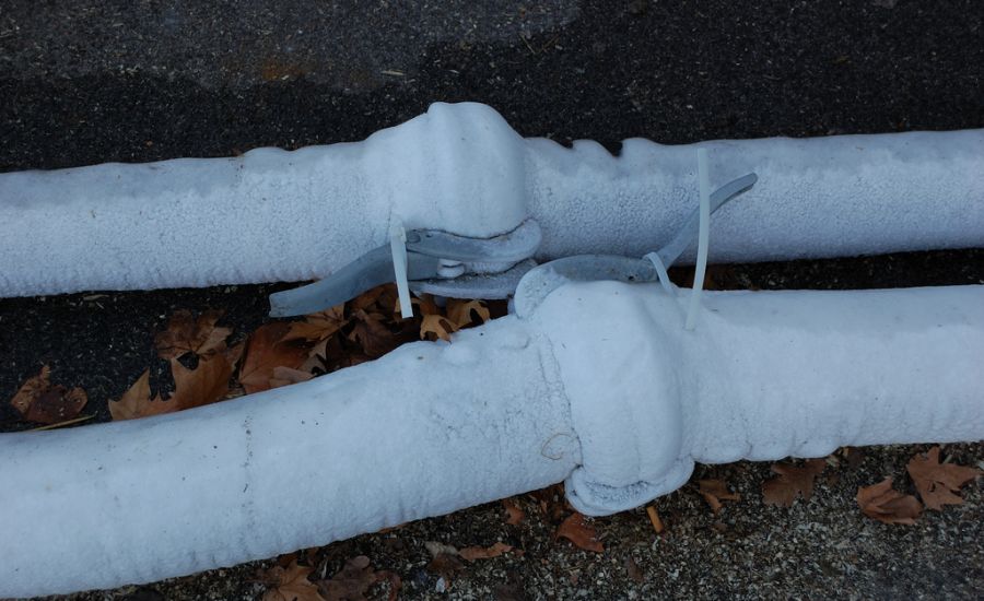 frozen septic tank plumbing