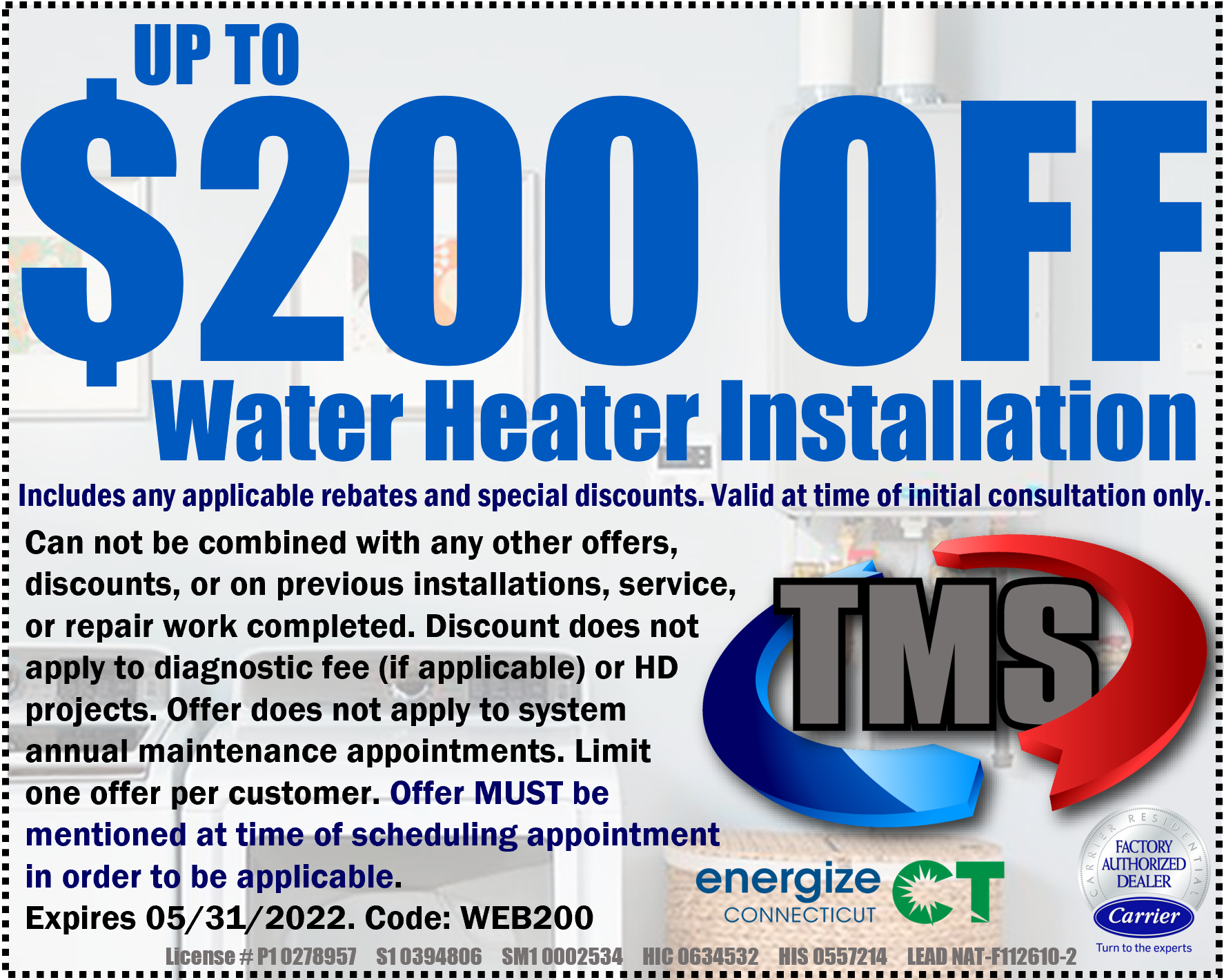 Up To $200 Off Water Heater Installation