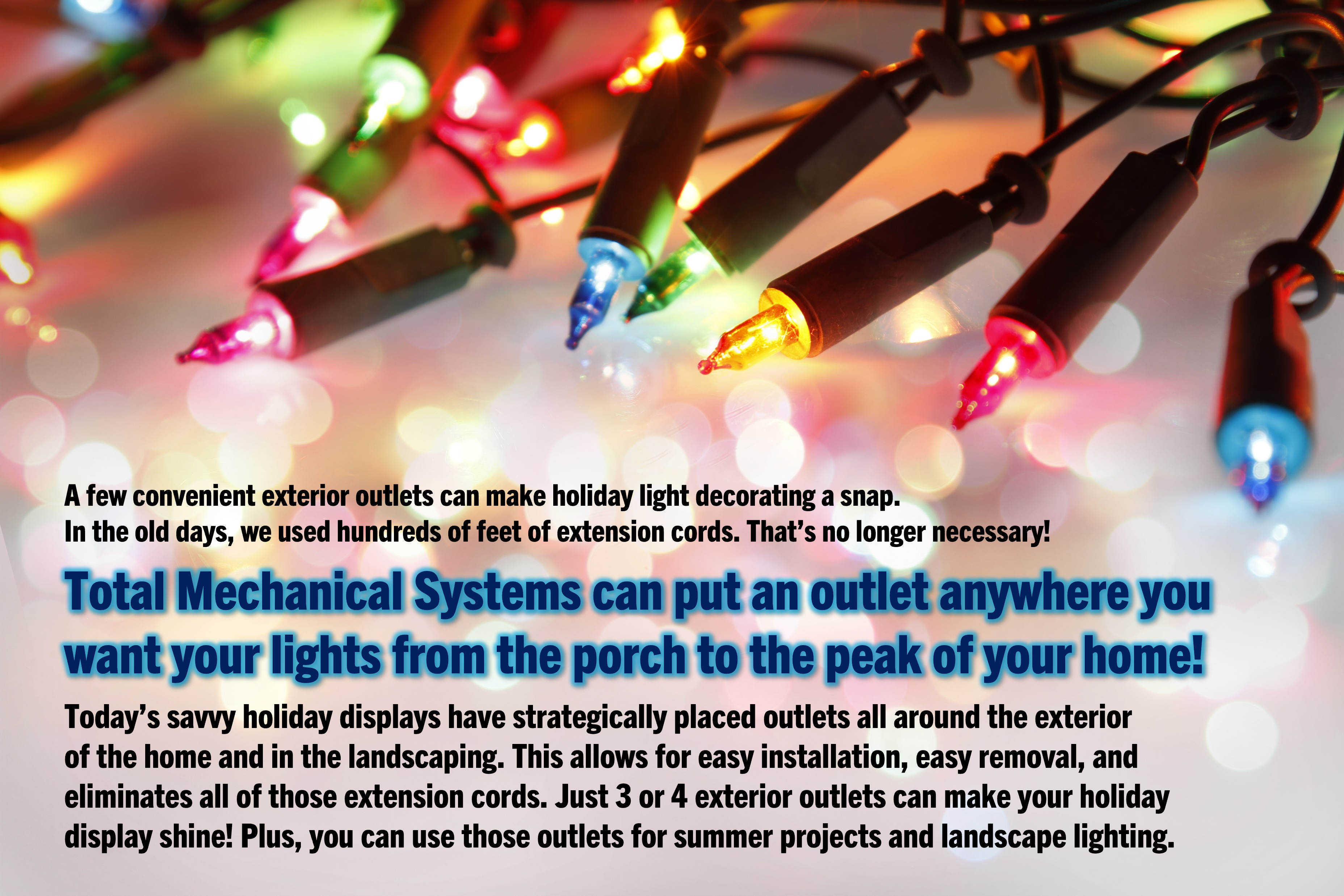 install electrical outlet holiday lighting