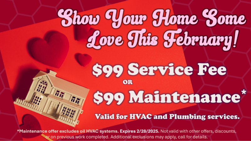 $99 winter valentines february special hvac plumbing repair service maintenance emergency total mechanical systems